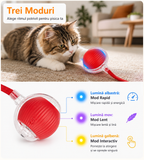 PurrBall, cele trei moduri de joc: rapid (lumină albastră), lent (mov) și interactiv (galben)