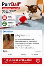 PurrBall — recenzie Facebook cu pisică mulțumită și garanții: retur 14 zile, plătești la livrare
