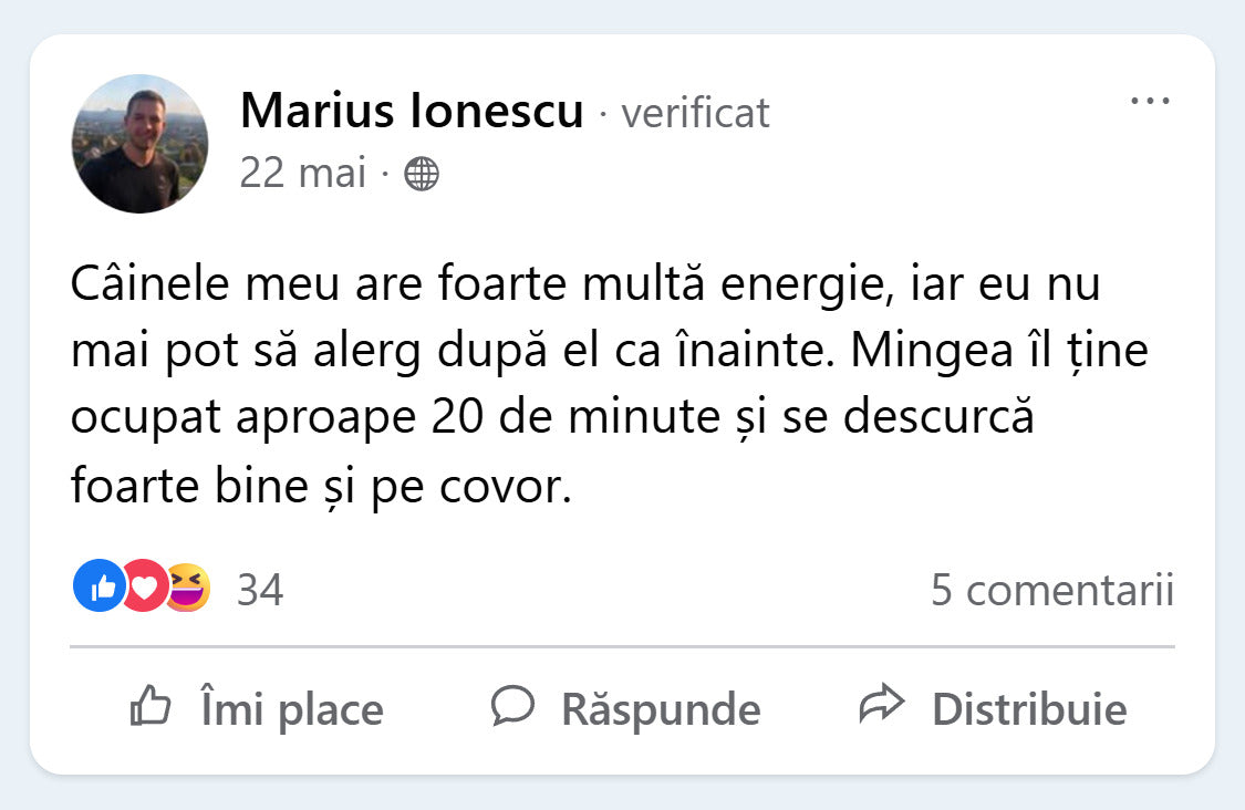 Recenzie Facebook de la Marius Ionescu despre PurrBall